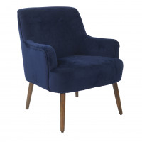 OSP Home Furnishings CHA51-V38 Chatou Chair in Midnight Blue Fabric with Cordovan Legs